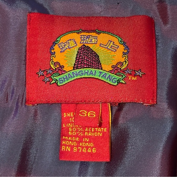 Shanghai Tang Wool Checkered Button Up Jacket - Picture 6 of 14